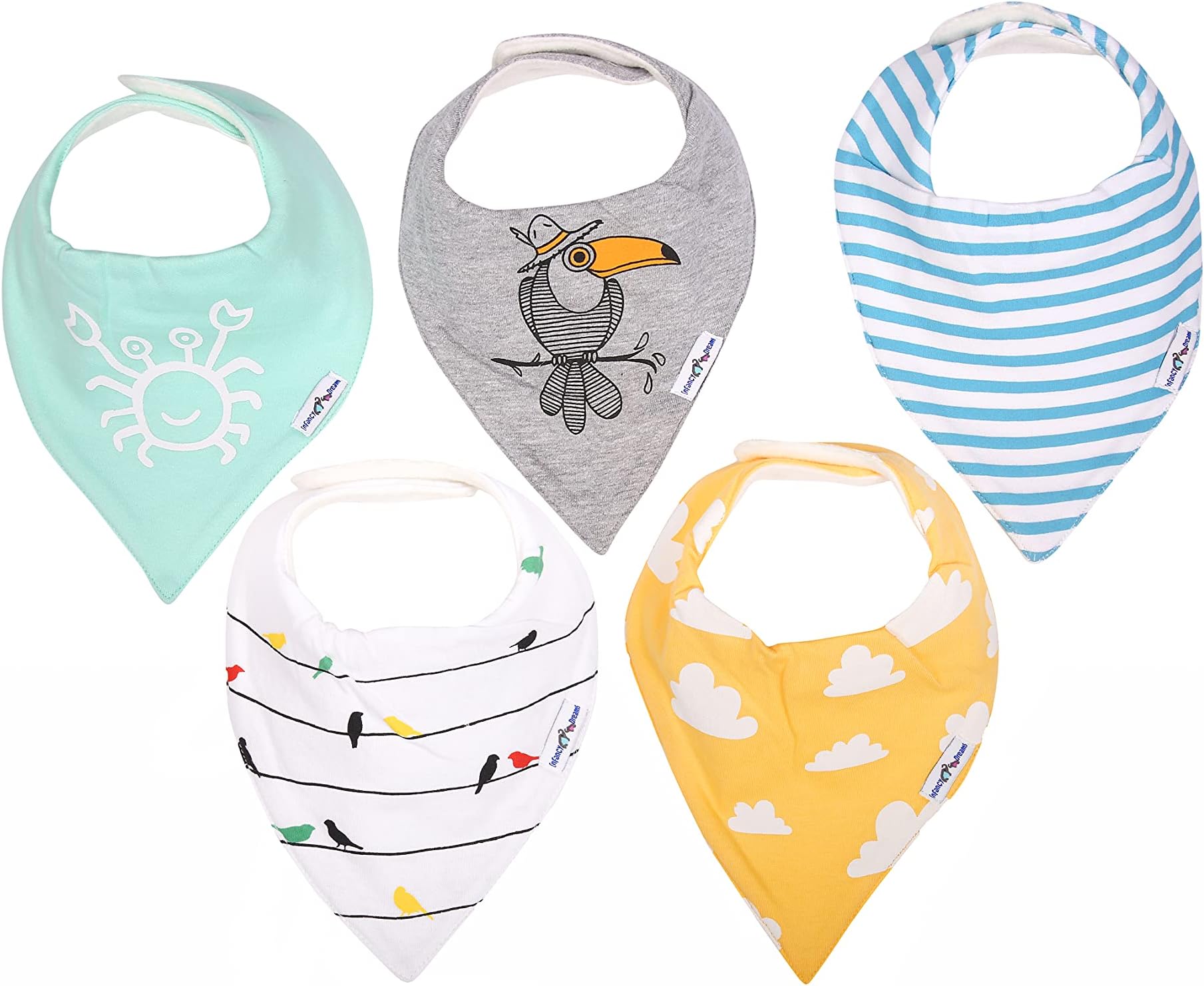Bandana Baby Bibs For New Born Baby - Bird Edition (0-12 Months)