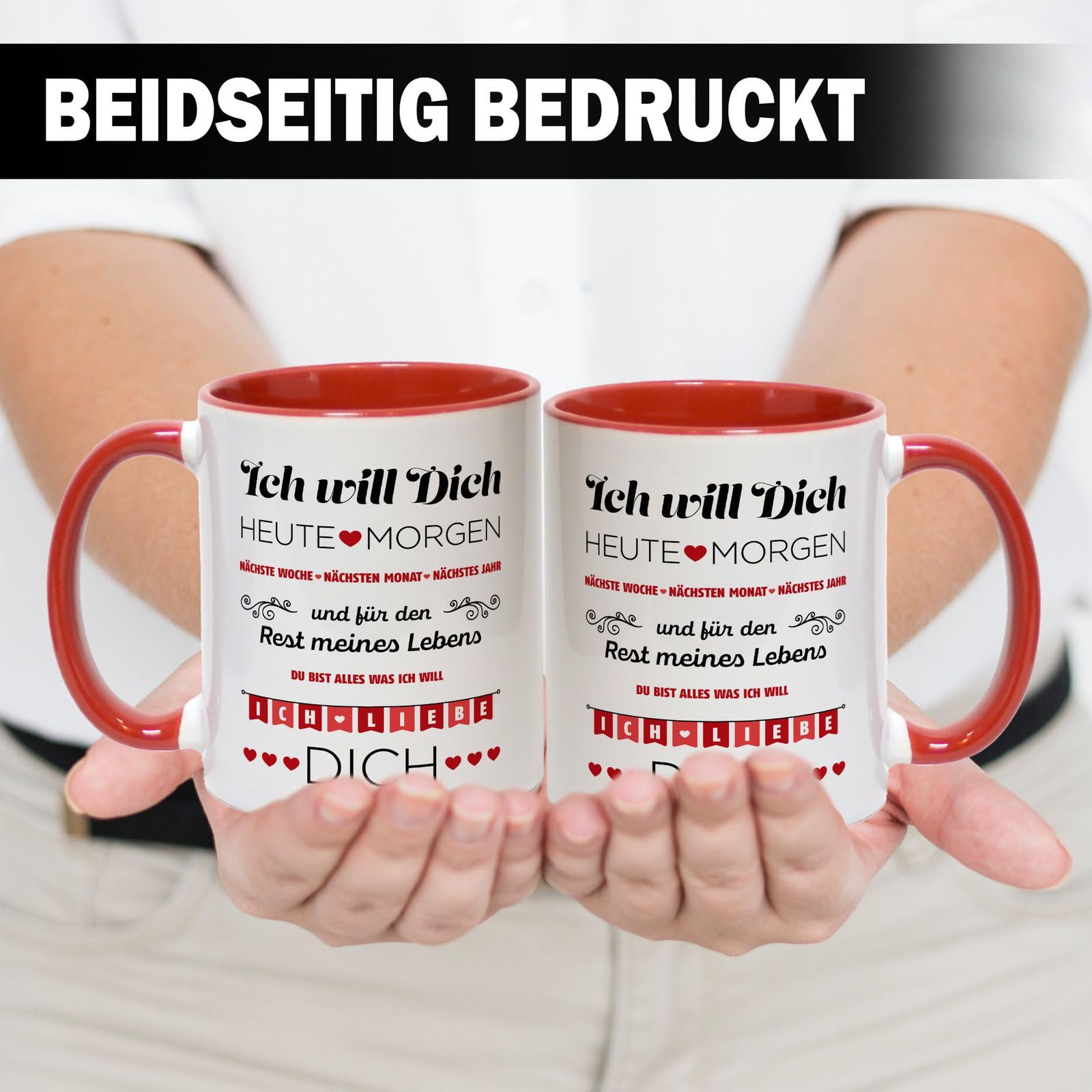 Tasse Mit Spruch 'Ich Will Dich Jeden Tag, Ich Liebe Dich' – 330 Ml Keramik, Spülmaschinen- & Mikrowellenfest