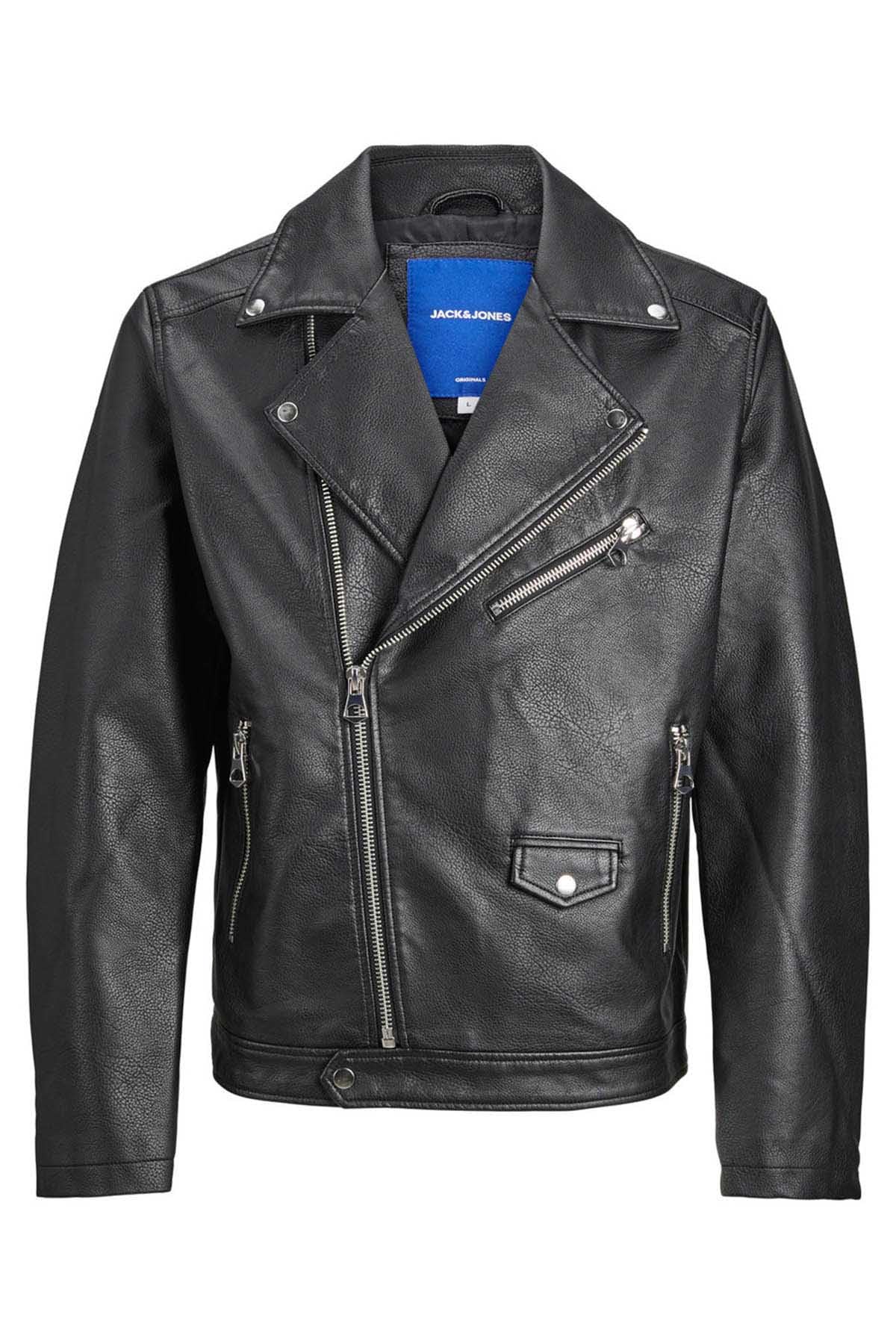 JACK & JONES Jorflores męska kurtka motocyklowa, czarny, L