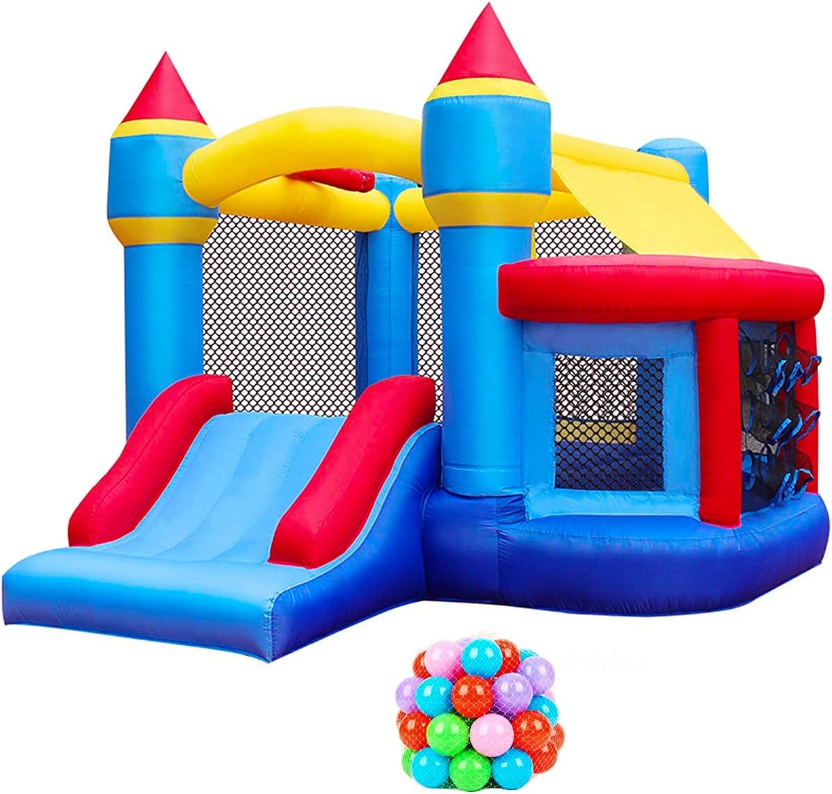 RETRO JUMP Inflatable Bounce House, Bounce Castle with Jumping Ball Pit