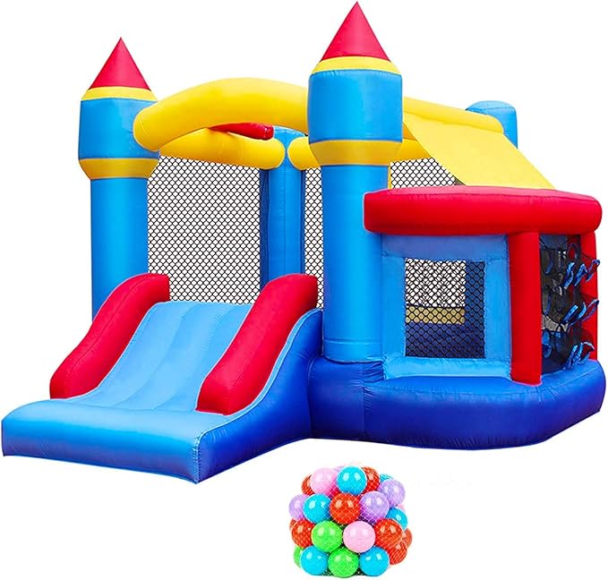 RETRO JUMP Inflatable Bounce House, Bounce Castle with Jumping Ball Pit