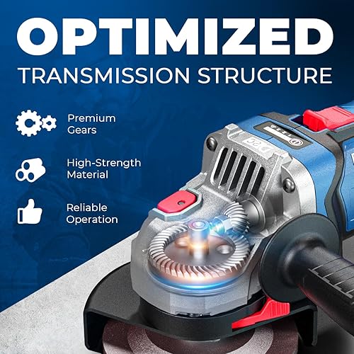 Miniatura 6 de Dong Cheng Amoladora angular inalámbrica de 20 V 4-12 pulgadas, 9000 RPM con velocidad variable, interruptor deslizante, protección DSC para cortar,