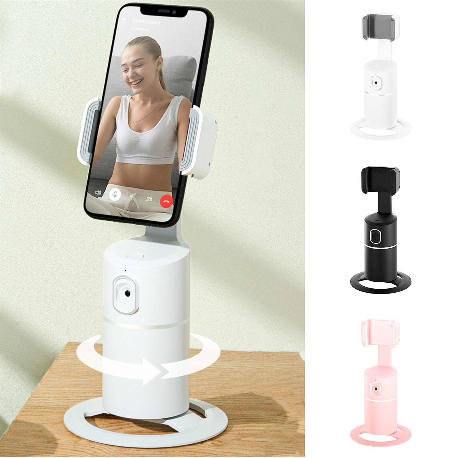 SCRUBY Stabilizator kije do selfie do zdjęć, vlogów, nagrywania wideo na żywo, inteligentny, 1 szt., rozpoznawanie twarzy, ulepszony aparat gimbalowy, biały
