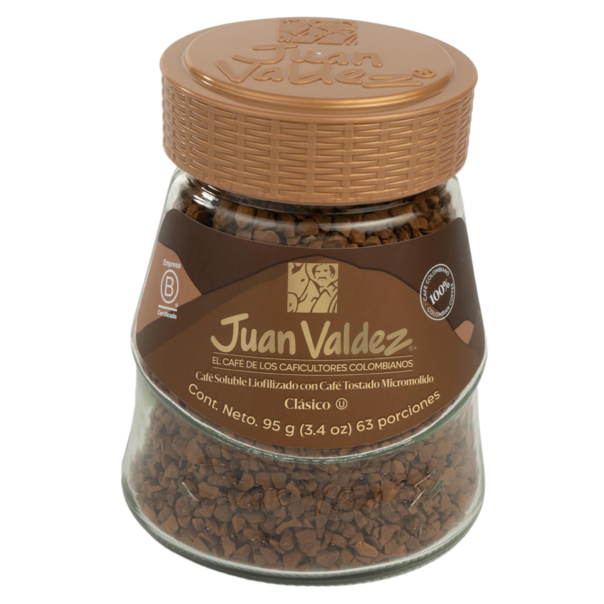 Juan ValdezFreeze-Dried Instant Coffee - Classic Flavor | 100% Colombian Arabica Beans | 3.5 oz / 100 g Jar | Smooth & Rich Taste 100% Colombian Coffee | Easy to Prepare | 2 Pack