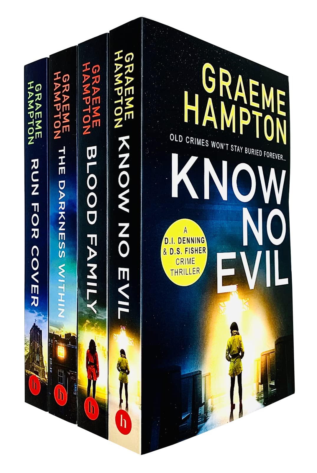 Graeme Hampton Inspector Denning Novels Collection 4 Books Set (Know No Evil, Blood Family, The Darkness Within, Run For Cover)