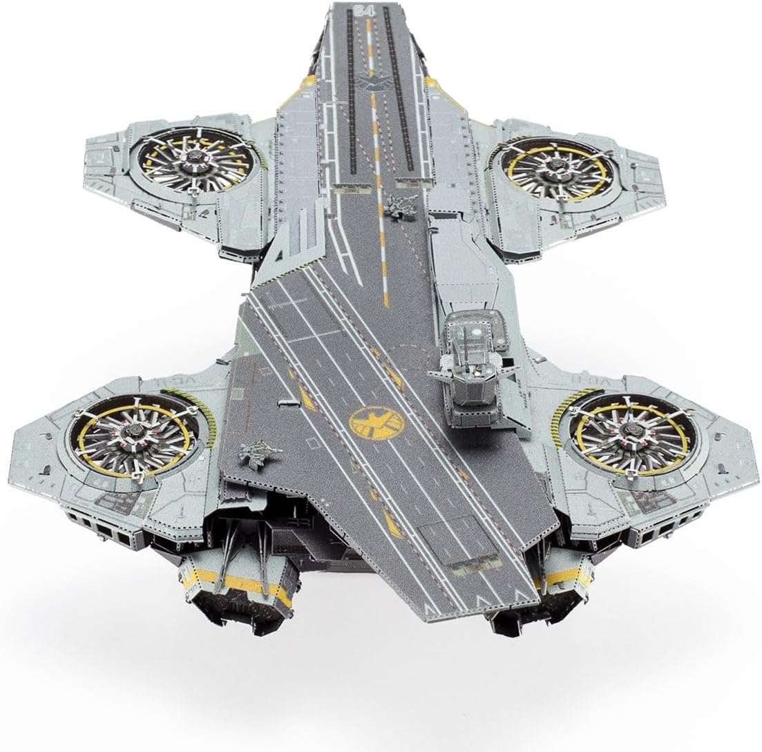 Fascinations Metal Earth Premium Series Marvel Infinity Saga Helicarrier 3D Metal Model Kit Bundle with Tweezers