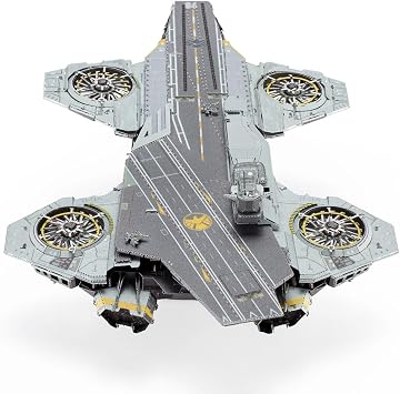 Fascinations Metal Earth Premium Series Marvel Infinity Saga Helicarrier 3D Metal Model Kit Bundle with Tweezers