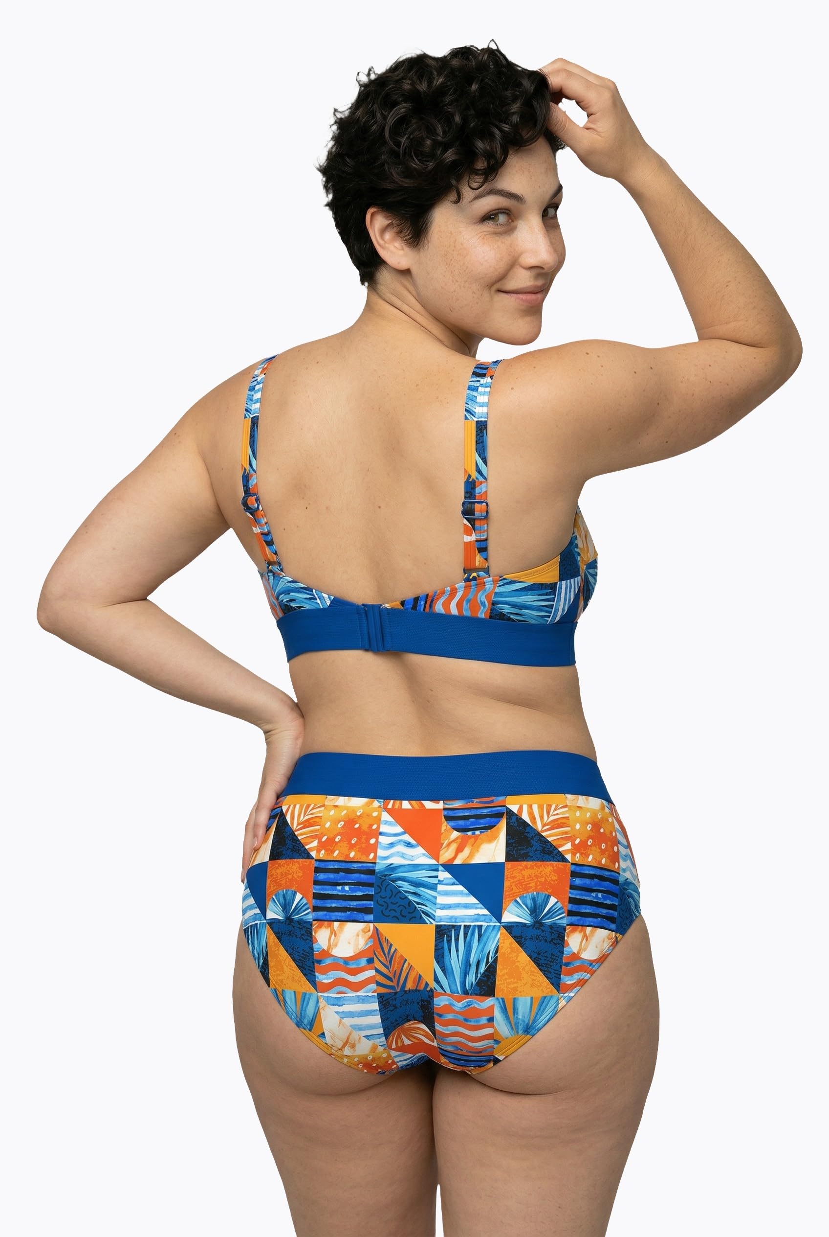 Ulla Popken Bikini, Karomuster, Softcups, Träger Verstellbar Bikini, Motivo a Quadri, Coppe morbide, Spalline Regolabili Donna