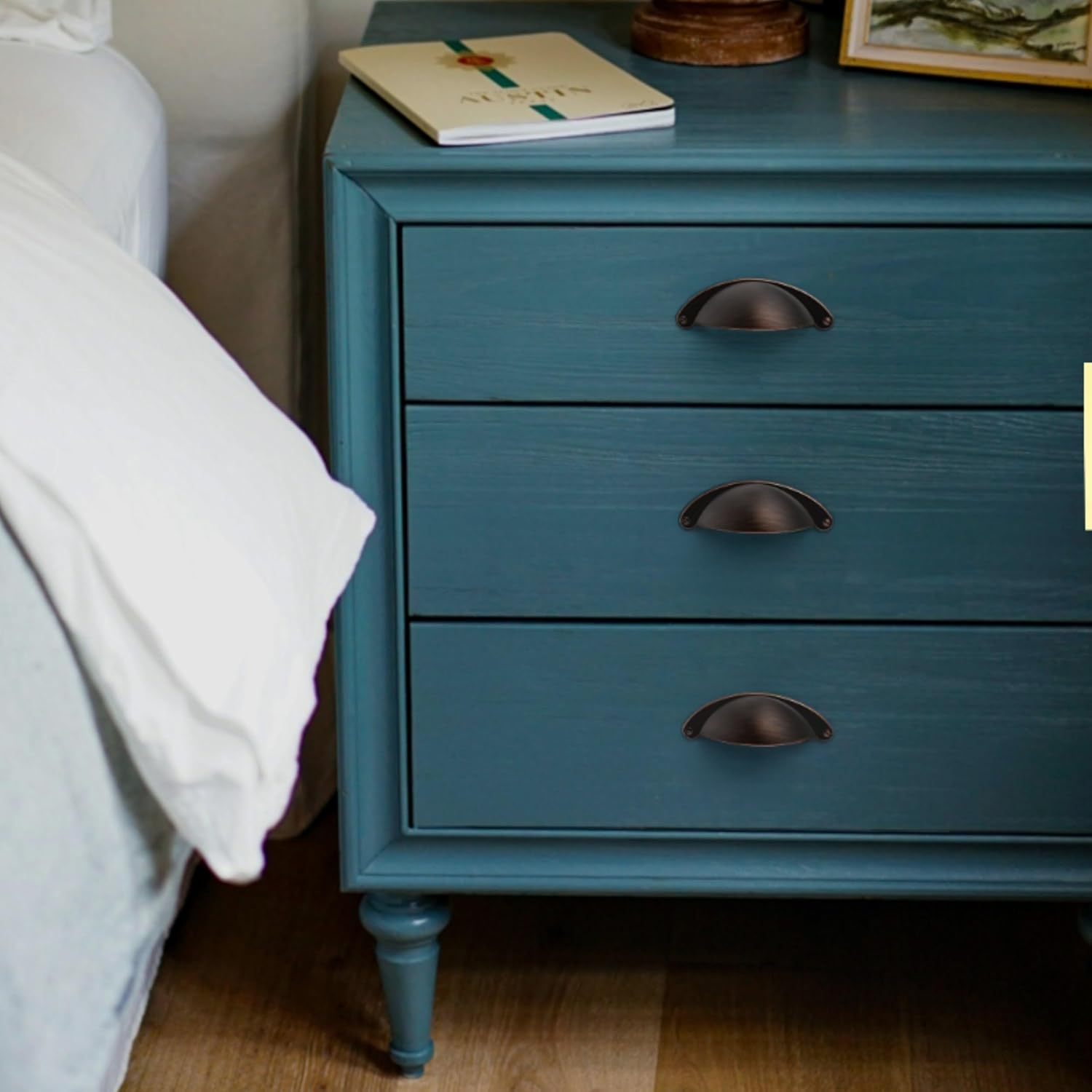 HESTIA HARDWARE 30 Pack | 2.5 Inch Drawer Pulls Oil Rubbed Bronze Cup Pulls and Dresser Handles | Farmhouse Cabinet Hardware for Bathroom and Kitchen Cabinets