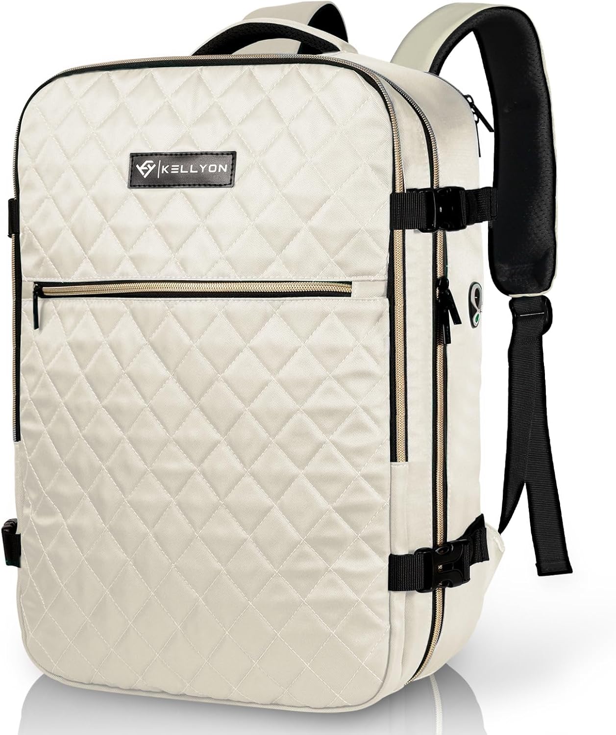 Travel Backpack for Women, Flight Approved Carry On Backpack, Anti Theft Luggage Bag Fit 17 Inch Laptop Business Weekender (Beige)