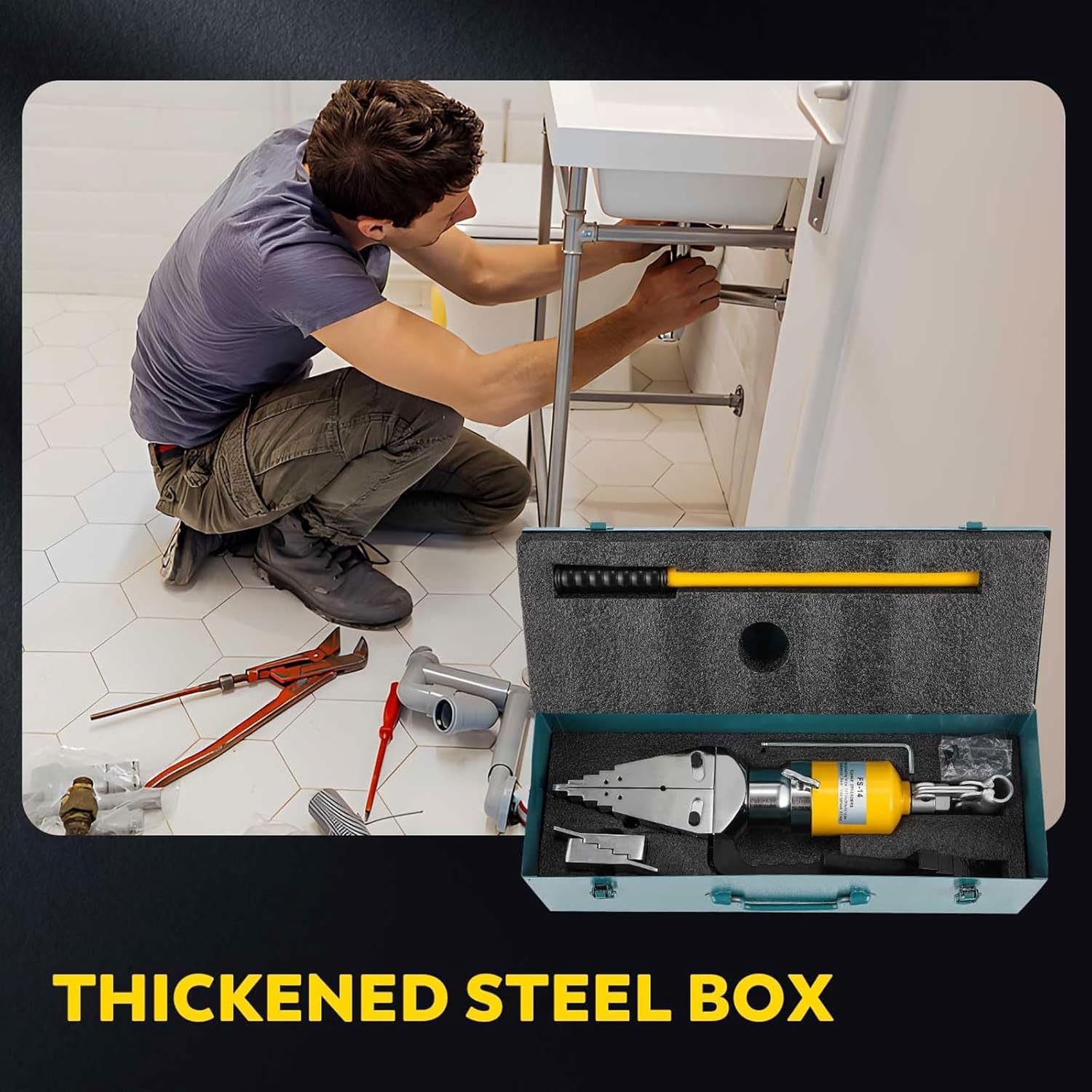 Hydraulic Flange Spreader Splitter, Portable Hydraulic Flange Separator Manual Expansion Separation Tools for Emergency in Case of Road Accidents, Manual Tension Pliers in Steel Alloy