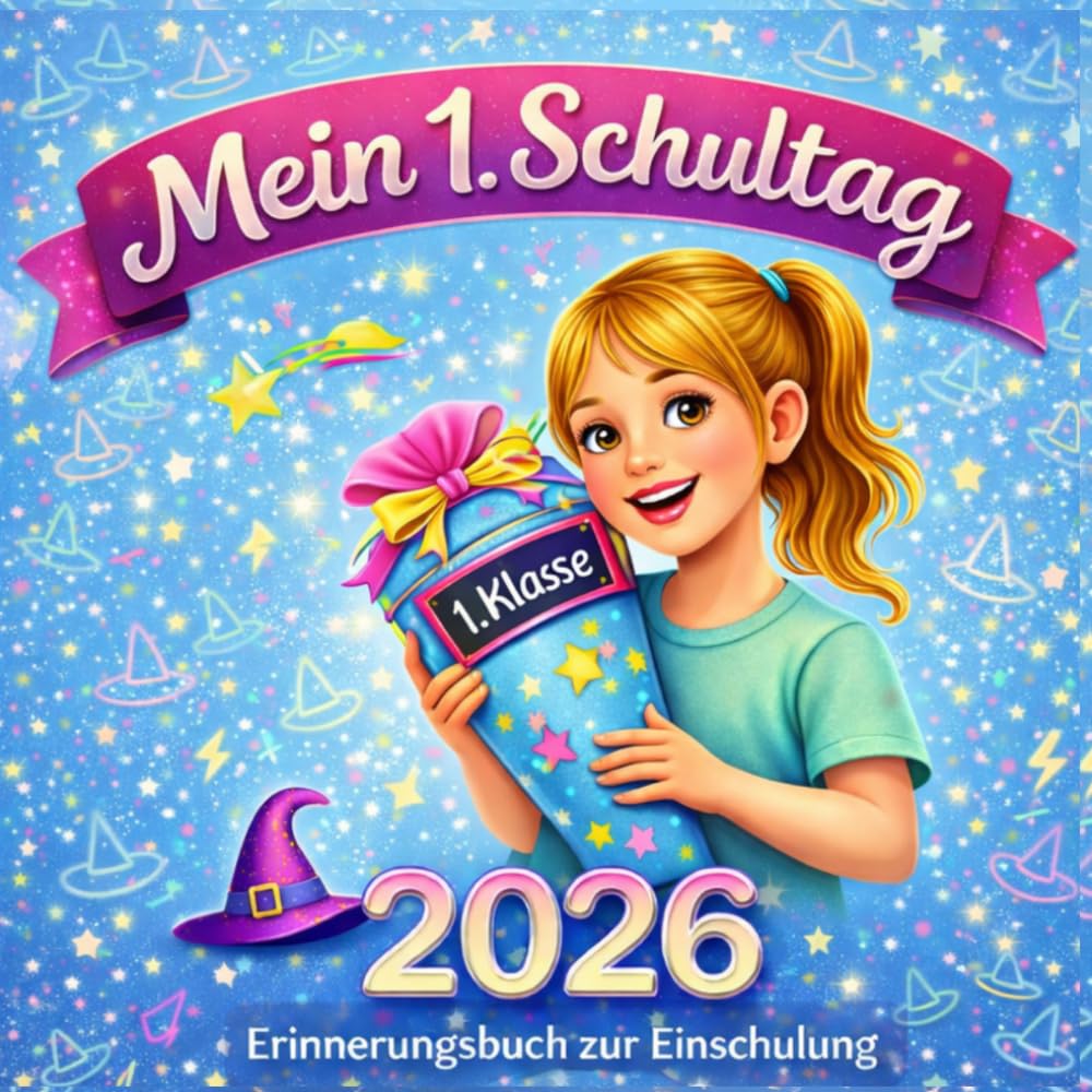 Einschulung Erinnerungsbuch – Mein 1. Schultag: | Erinnerungsbuch Einschulung 1. Klasse | Schulanfang Geschenk für Kinder (Schultüte) (Einschulung Erinnerungsbuch - verschiedene Motive)
