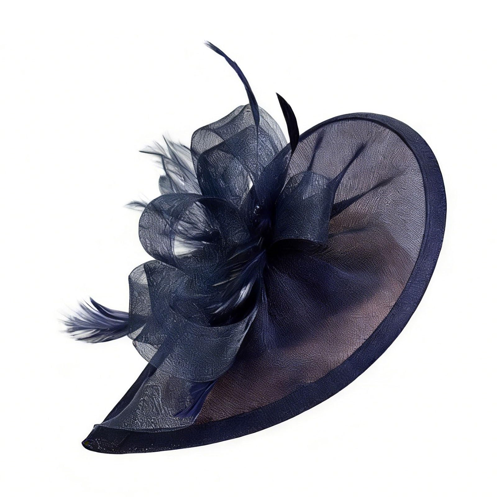 LEIQI Traditional Feathered Fascinator Hairpiece Bridal Hat Decoration for Weddings Races Party Wedding Event