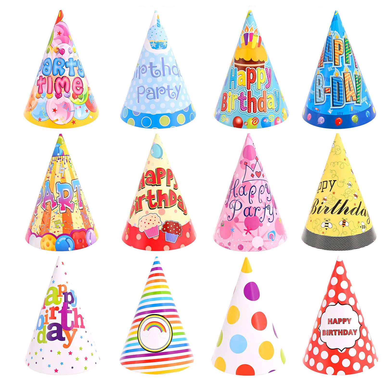 Lot de 30 chapeaux de fête d'anniversaire sur le thème de la voiture/vache - Fournitures de fête d'anniversaire pour enfants et adultes (voiture de course