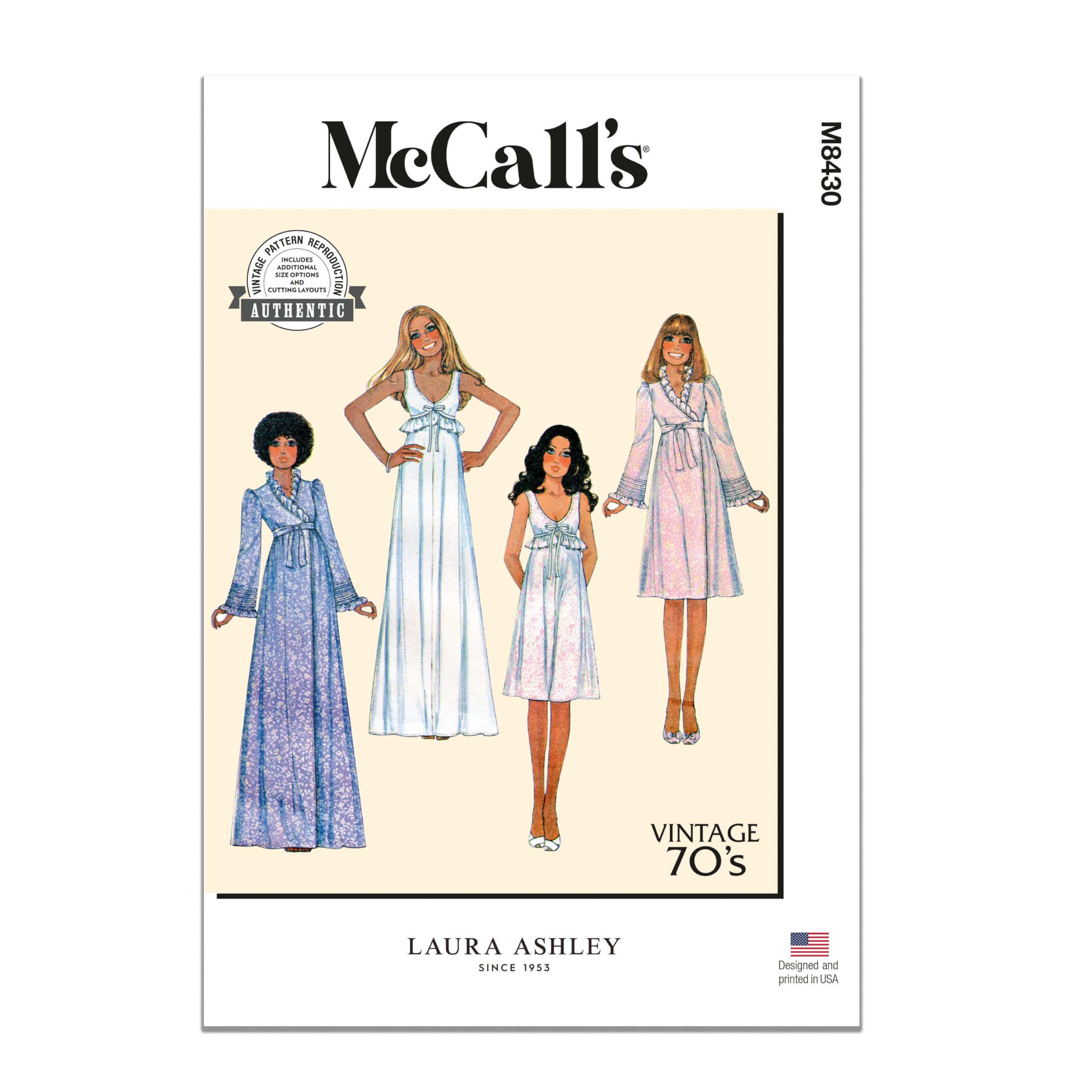Amazon.com: McCall's Misses' Vintage 1970's Robe and Nightgown Sewing ...