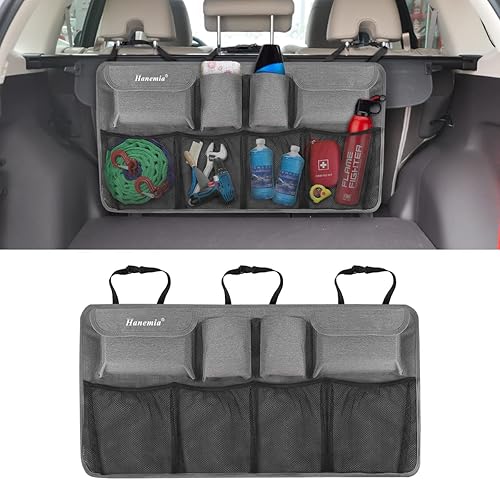 Organizador y almacenamiento de maletero de automóvil, organizador colgante de asiento trasero, gran capacidad, duradero, organizador de maletero