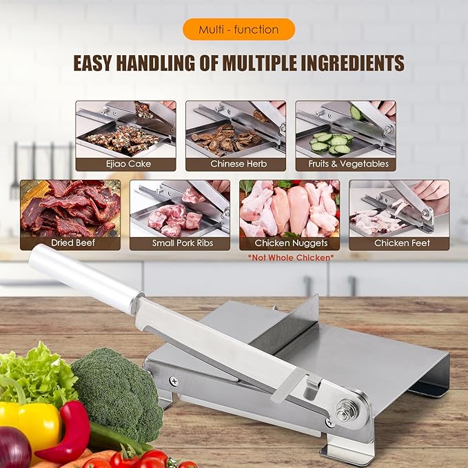 Cortadora Manual de Carne y Huesos CGOLDENWALL Acero Inoxidable miniatura 2