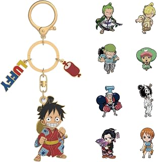 Anime One Piece Wano Country Saga Blind Box Enamel Keychain, Cute Collectible Metal Charm for Handbag Backpack Bag
