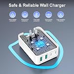 Bloc chargeur USB C plat 2-Pack • 40W bloc de charge rapide pliable et mince • Cube de prise murale USB C à 4 ports compatible avec iPhone 16/15 Samsung S23, Pixel, tablettes, adaptateur d'alimentation multiport USB