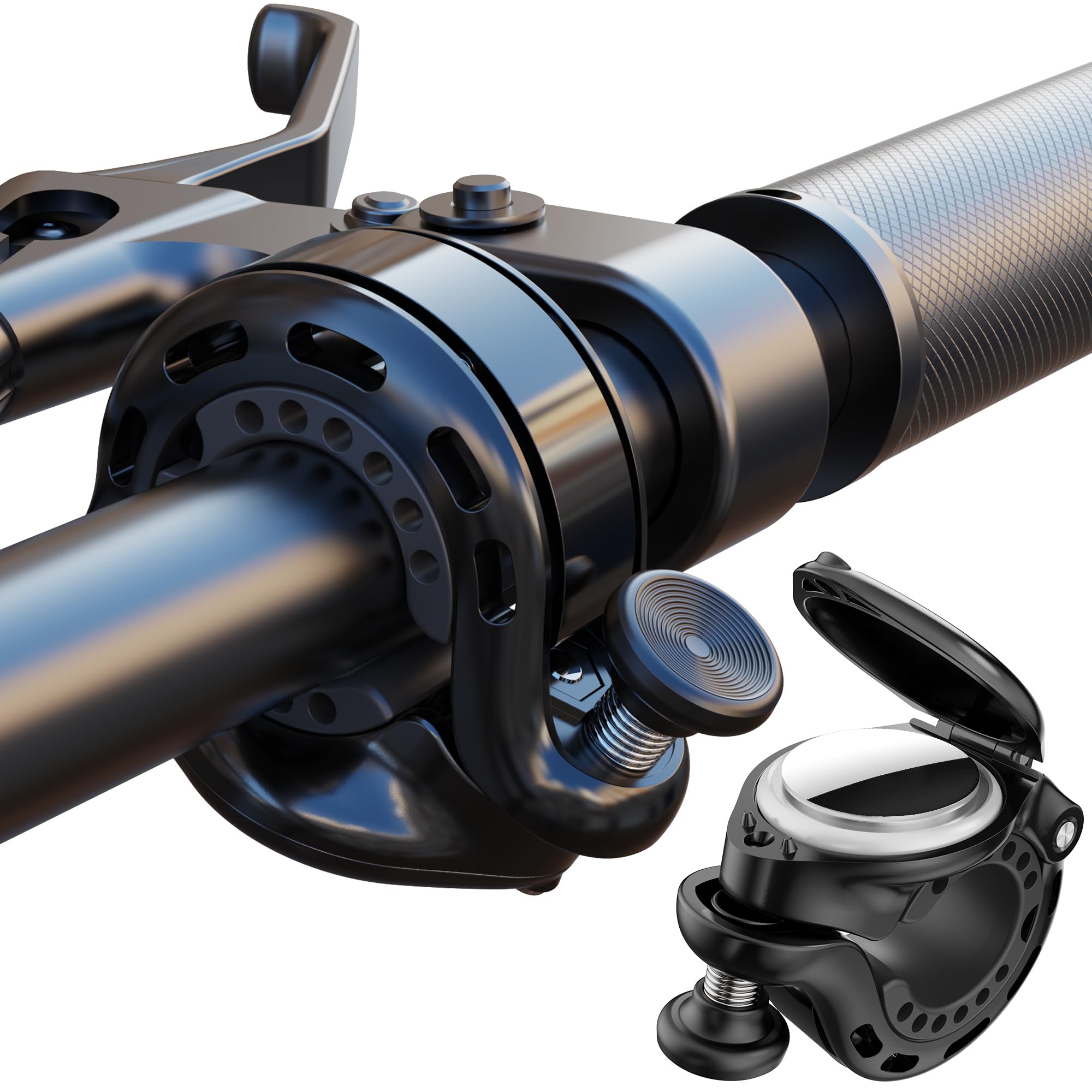 Bicycle Bell for AirTag, for AirTag Hidden in The Bell, Waterproof, incl. Screws & Tools, for Bike MTB Mountain Bike, Fits 22-31.8 mm Handlebars