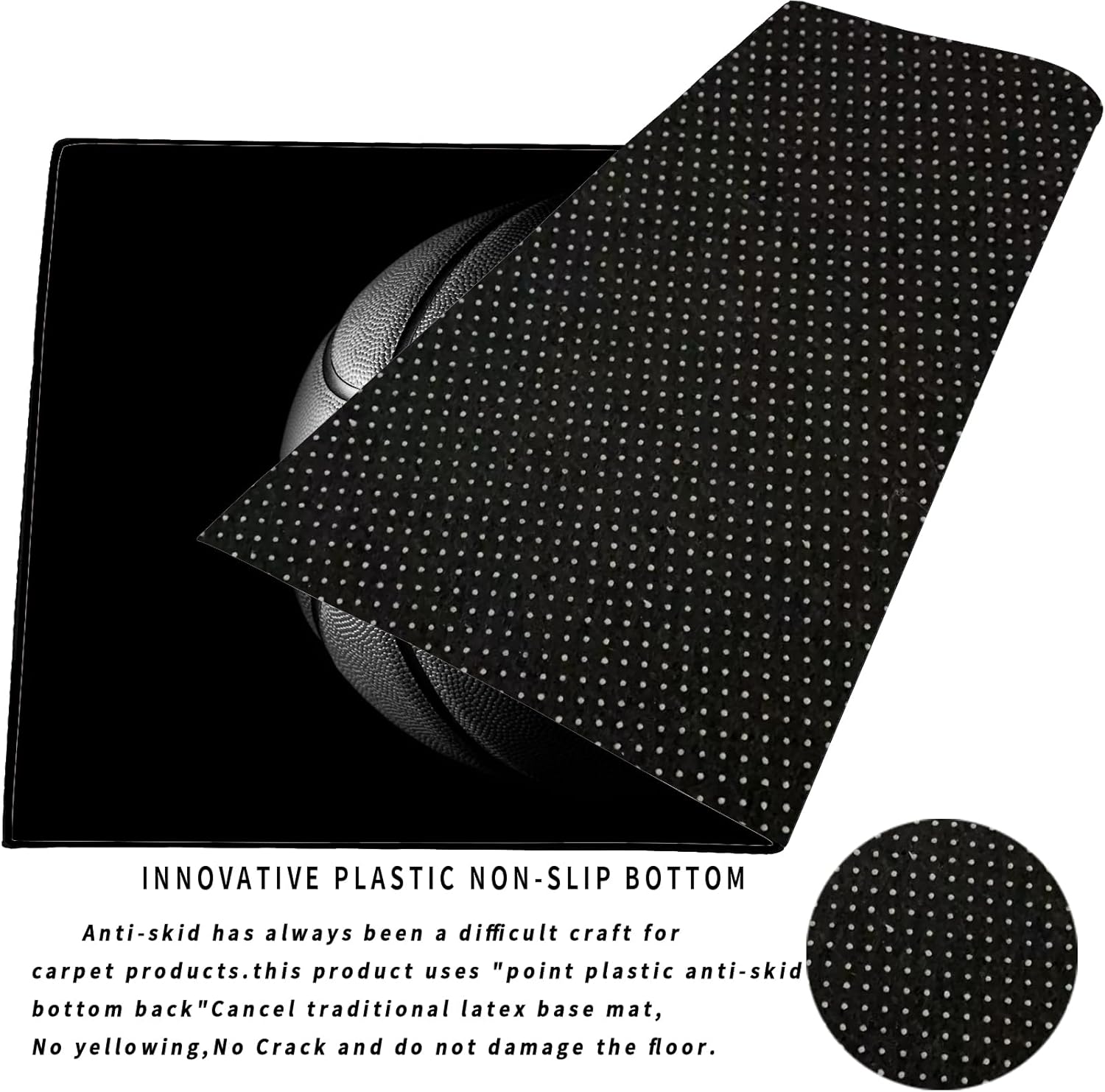 kxry 6 * 9 Feet Black Basketball Soft Area Rugs for Kids Girls Boys Basketball Sports Floor Carpet for Living Room Bedroom Dorms Nursery Rooms Home Decor Aesthetic