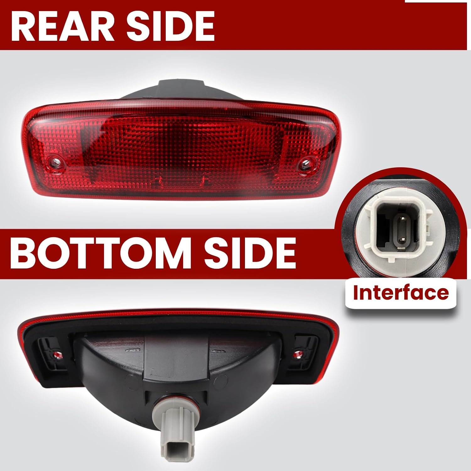 Third Brake Light Assembly 3rd Brake Stop Light Compatible with Nissan NV1500 NV2500 NV3500 2012 2013 2014 2015 2016 2017 2018 2019 2020 2021 923-153