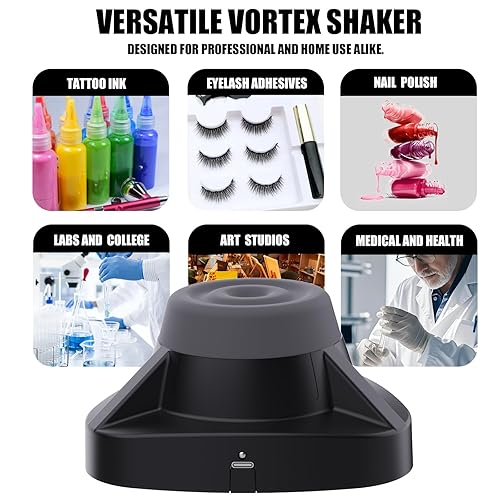 Miniatura 3 de Mini mezclador Vortex 10000 RPM, mezclador de vórtice de laboratorio portátil compacto con base antideslizante, operación de un solo toque,