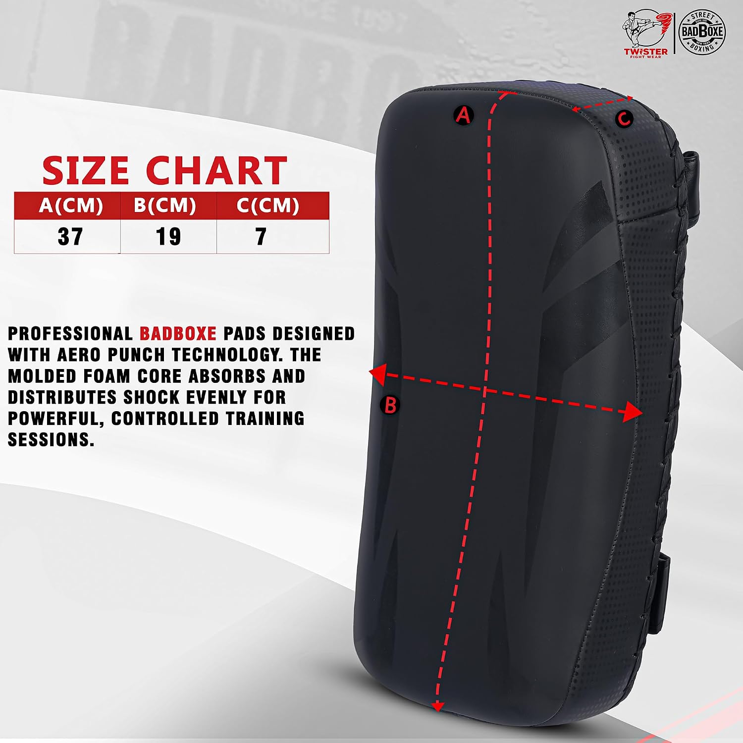 Lightweight Boxing Arm Pad Kick Shield | Genuine Leather Thai Pads | MMA Muay Thai Curved Pads | Martial Art Training Pads Boxing Striking Pads (Single)