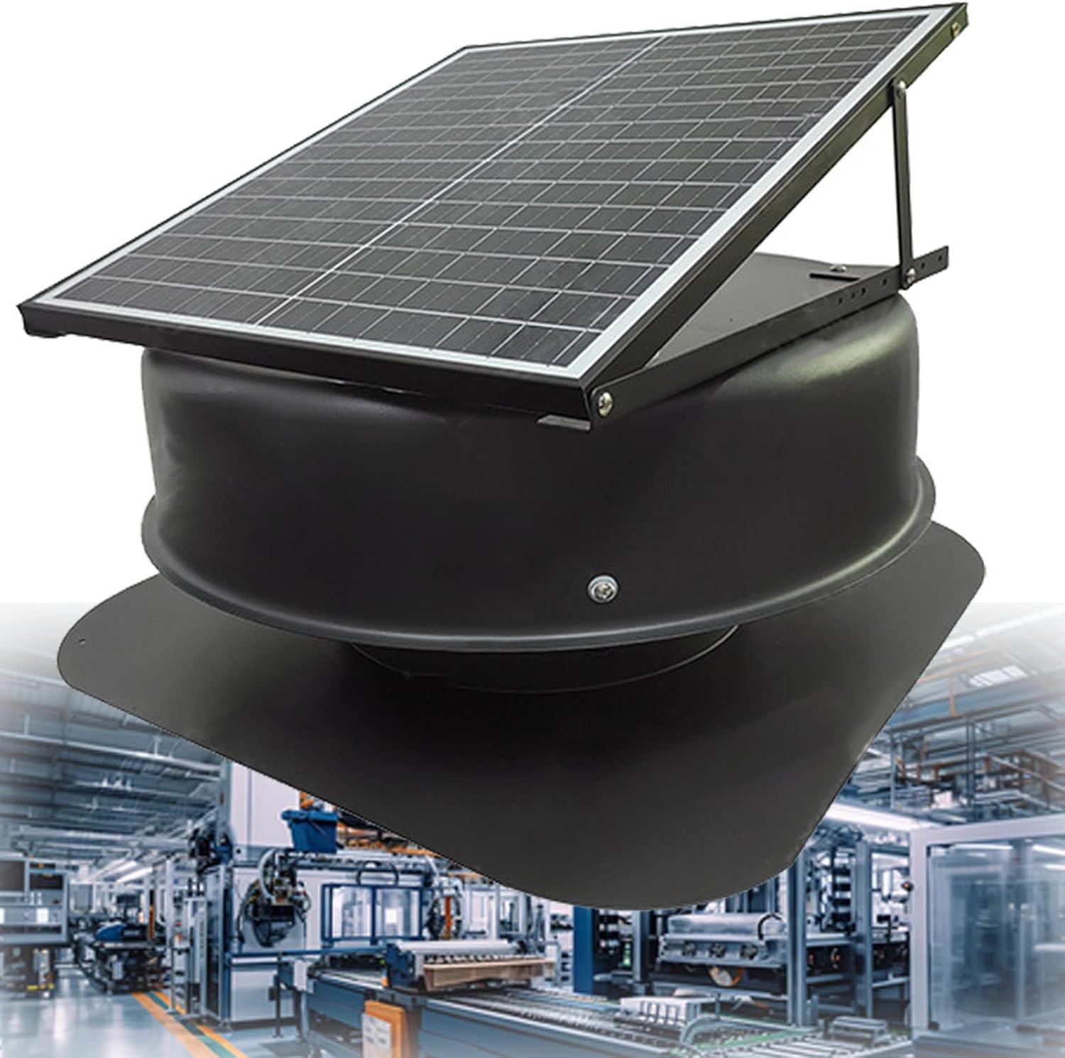 Solarny wentylator na poddaszu, 42 W, zasilany energią słoneczną, wentylator wyciągowy, cichy, odporny na warunki atmosferyczne, do automatycznej pracy w nocy, energooszczędne rozwiązanie wentylacyjne