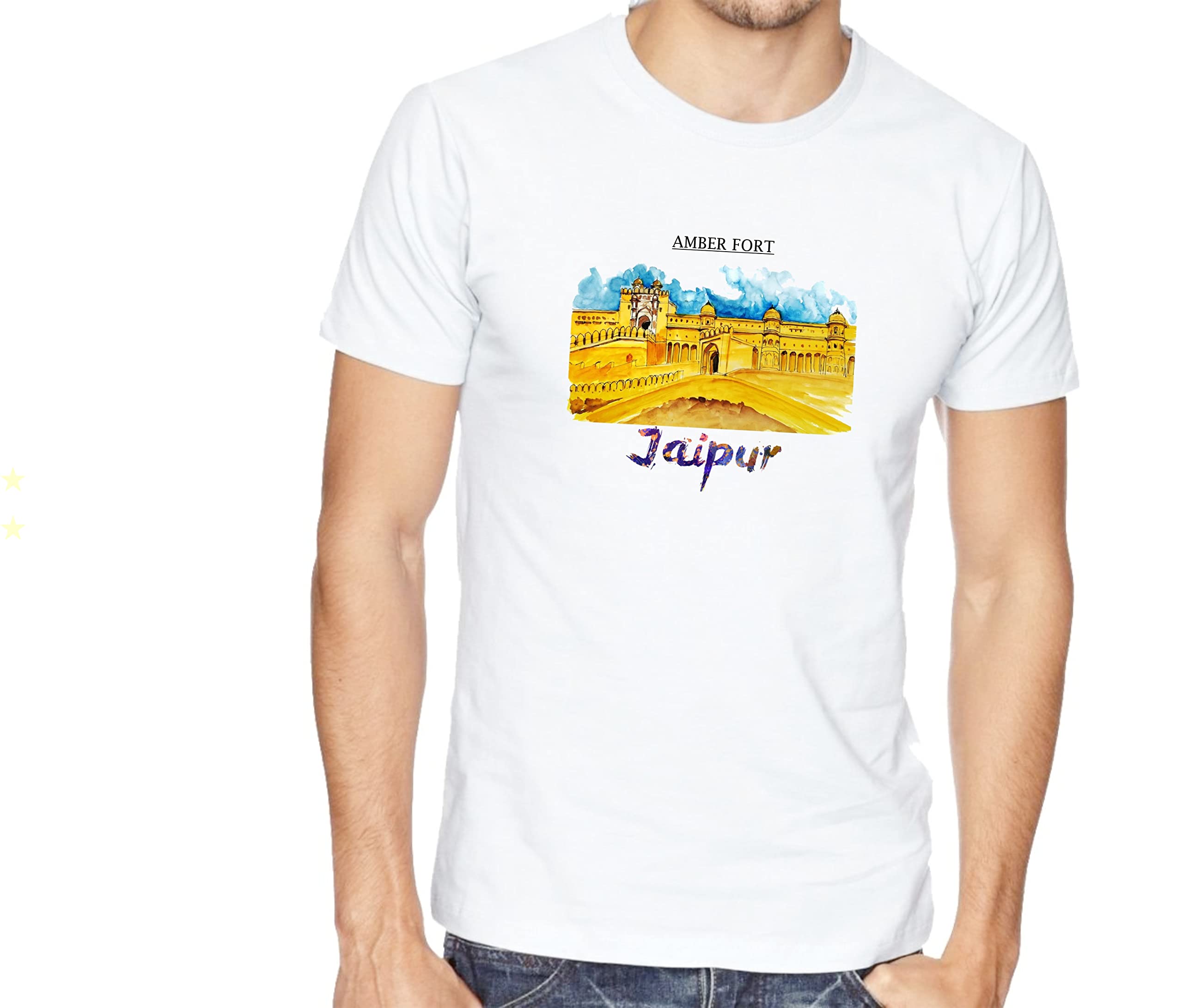 GenericAmber Fort Tshirt with Sublimated Picture White