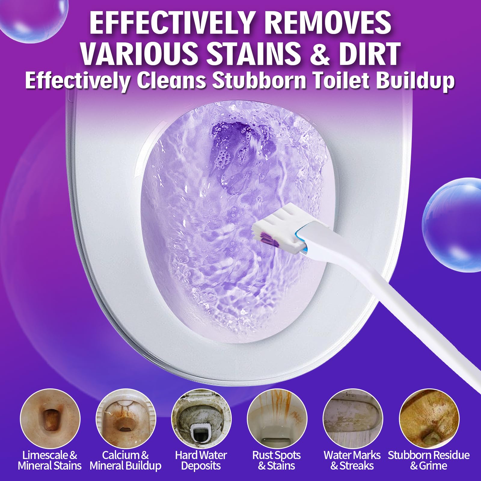 Ricariche usa e getta per WC lavabili, compatibili con la maggior parte dei manici standard, tamponi per pulizia al profumo di lavanda, puliscono il calcare e rinfrescano il bagno