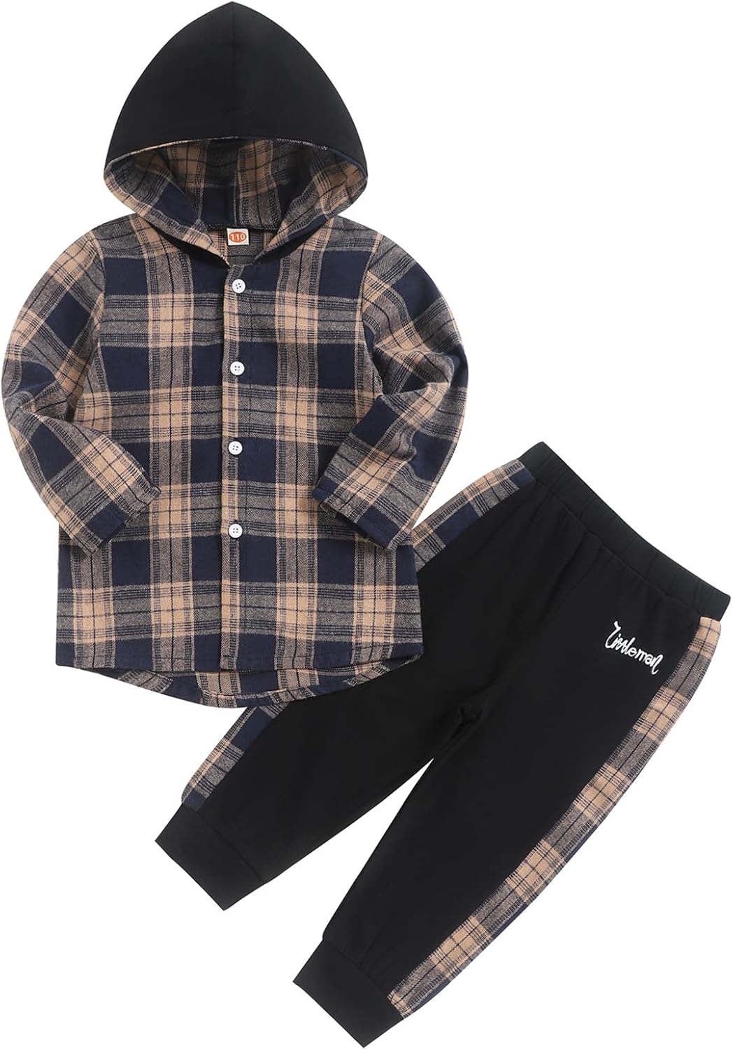 Fuermos Toddler Baby Boys Clothes Flannel Lattice Button Down Hooded Tops +Pants Boys Fall Winter Outfits Fuermos Toddler Baby Boys Clothes Flannel Lattice Button Down Hooded Tops +Pants Boys Fall Winter Outfits