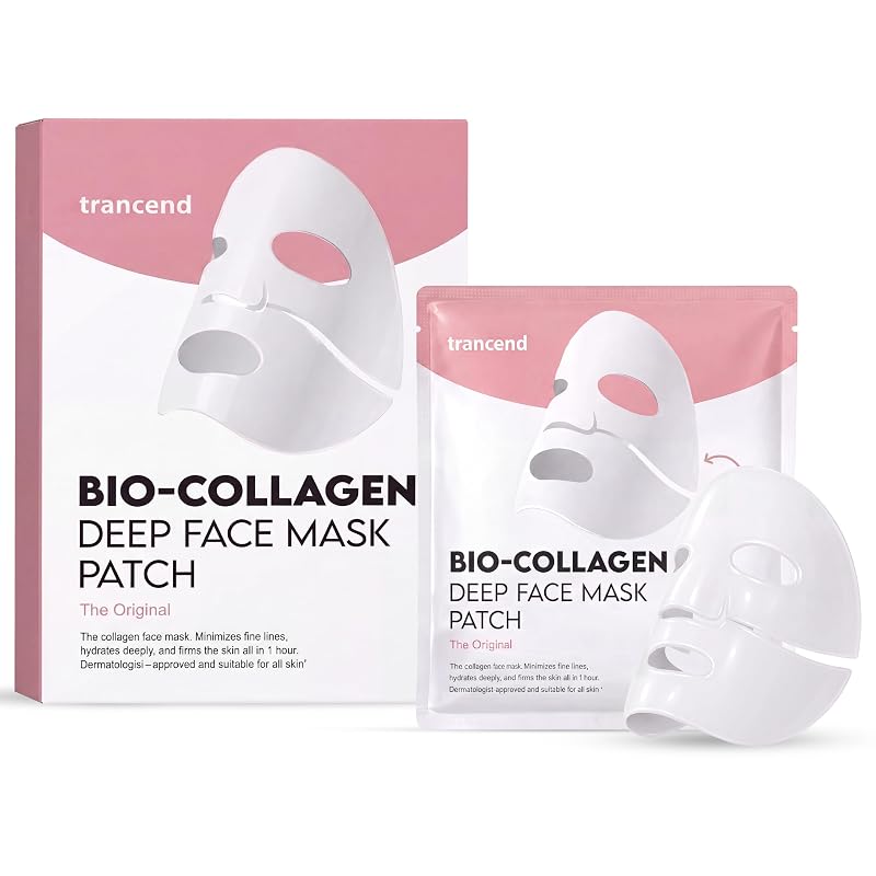 Trancend Máscara facial de hidrogel com colágeno, 39 g, pacote com 4