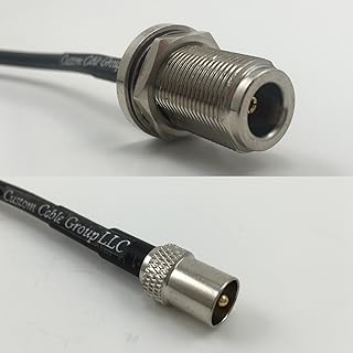 12 inch RG188 N FEMALE BULKHEAD to DVB TV Pal Male Pigtail Jumper RF coaxial cable 50ohm Quick USA Shipping