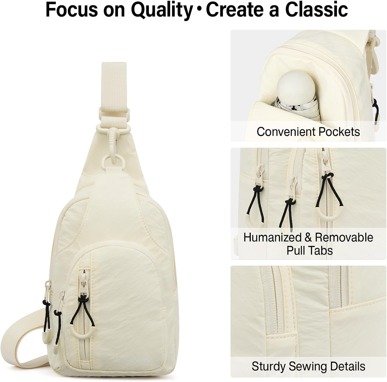 Hanke Crossbody Sling Bag for Women Men, Small & Large Casual Cross Body Sling Bags, Chest Bag for Outdoor Hiking Travel - Image 6