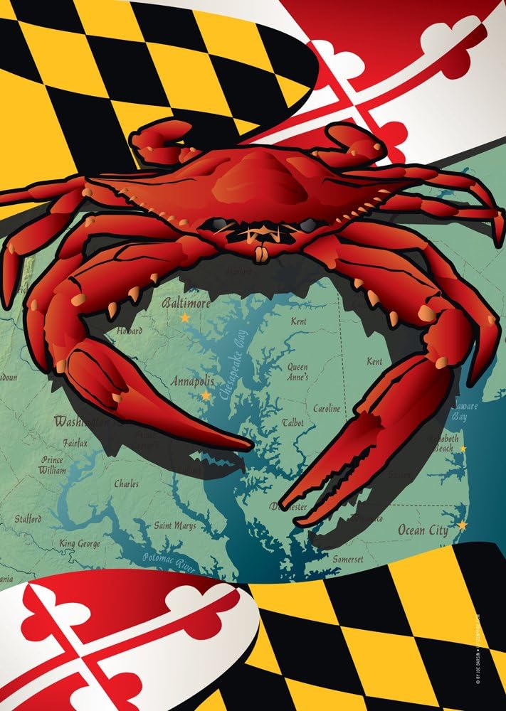 Citizen PrideMaryland Red Crab Large House Flag by Joe Barsin, 28x40