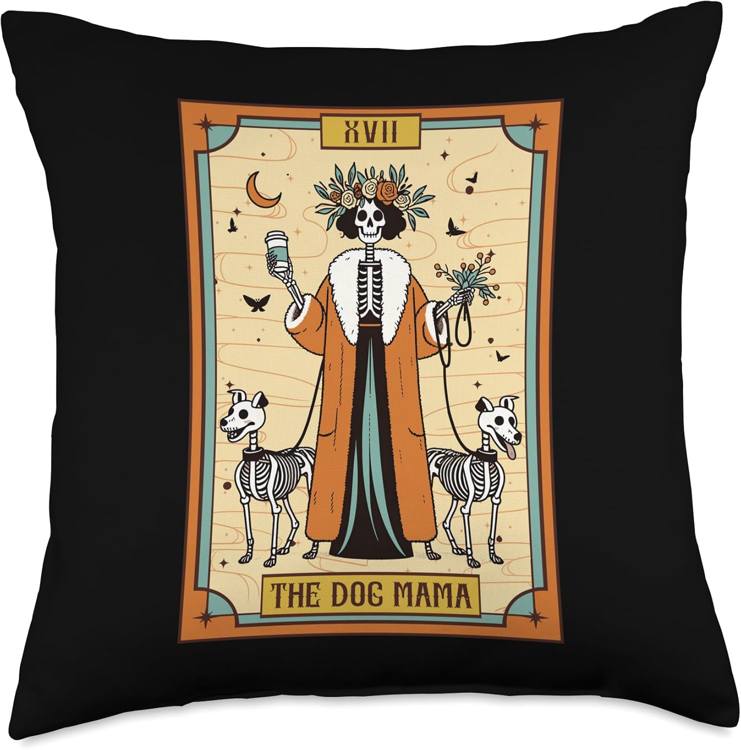 Funny Skeleton Dog Mom Dog Lady The Dog Mama Tarot Card