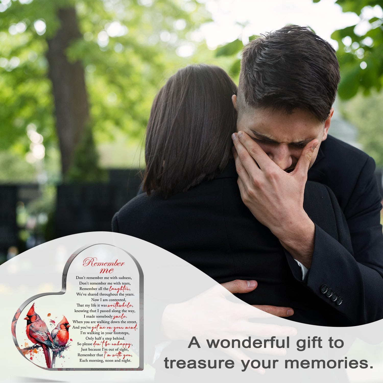 Sympathy Gifts, Memorial Gift Bereavement Gift Condolences Gift Sympathy Table Decorations Loss of Loved One, Bereavement Gift Acrylic Heart Sympathy Memorial Remember Me, Sentimental Gifts for Home - Image 6