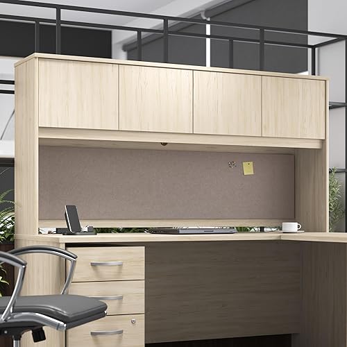 Miniatura 2 de Bush Business Furniture Tablero de anuncios acústico de 69 pulgadas de ancho x 16 pulgadas de alto, color beige cálido, tela de poliéster para