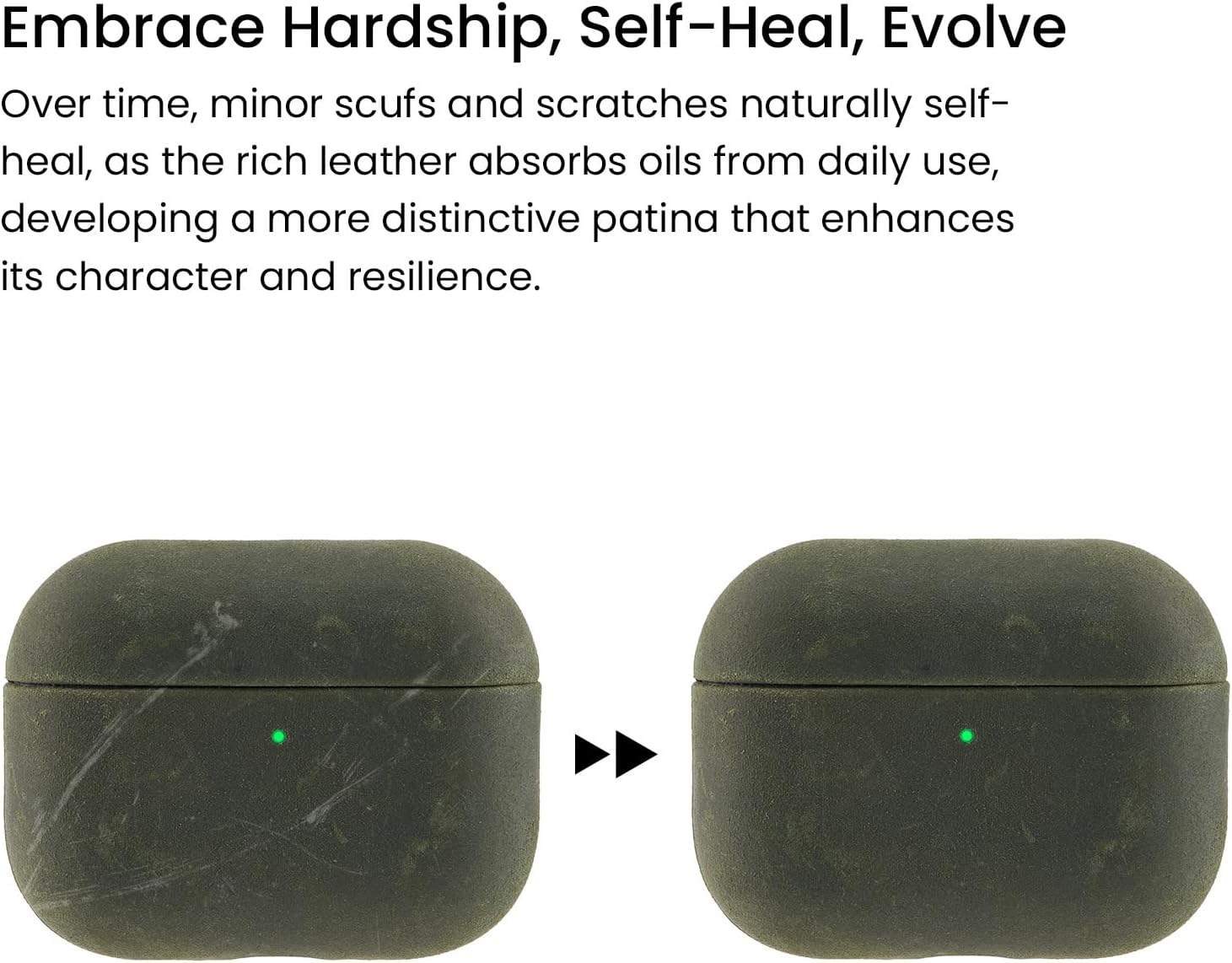 RustBend Leather Case for AirPods Pro 3, Battle-Worn Vintage Finish, Rugged Luxury,Handmade Full-Wrap Case,Handmade RustBend Crazy Horse Leather (Forest Green)