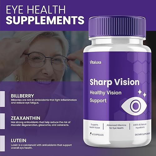 Miniatura 3 de Sharp Vision Suplemento para ojos, cápsulas Sharpe Vision para fórmula avanzada de apoyo de retina de vista saludable, píldoras SharpVision para