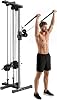 SPORTNOW Wall Mount Cable Machine, 15 Positions Adjustable Cable Crossover Machine Dual Pulley System for Home Gym