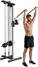 SPORTNOW Power Station Height Adjustable 25-165 cm with Dual Pulley Systems Adapters Multifunctional Training Device Max. 120 kg for Home Training 62 x 60 x 200 cm Black