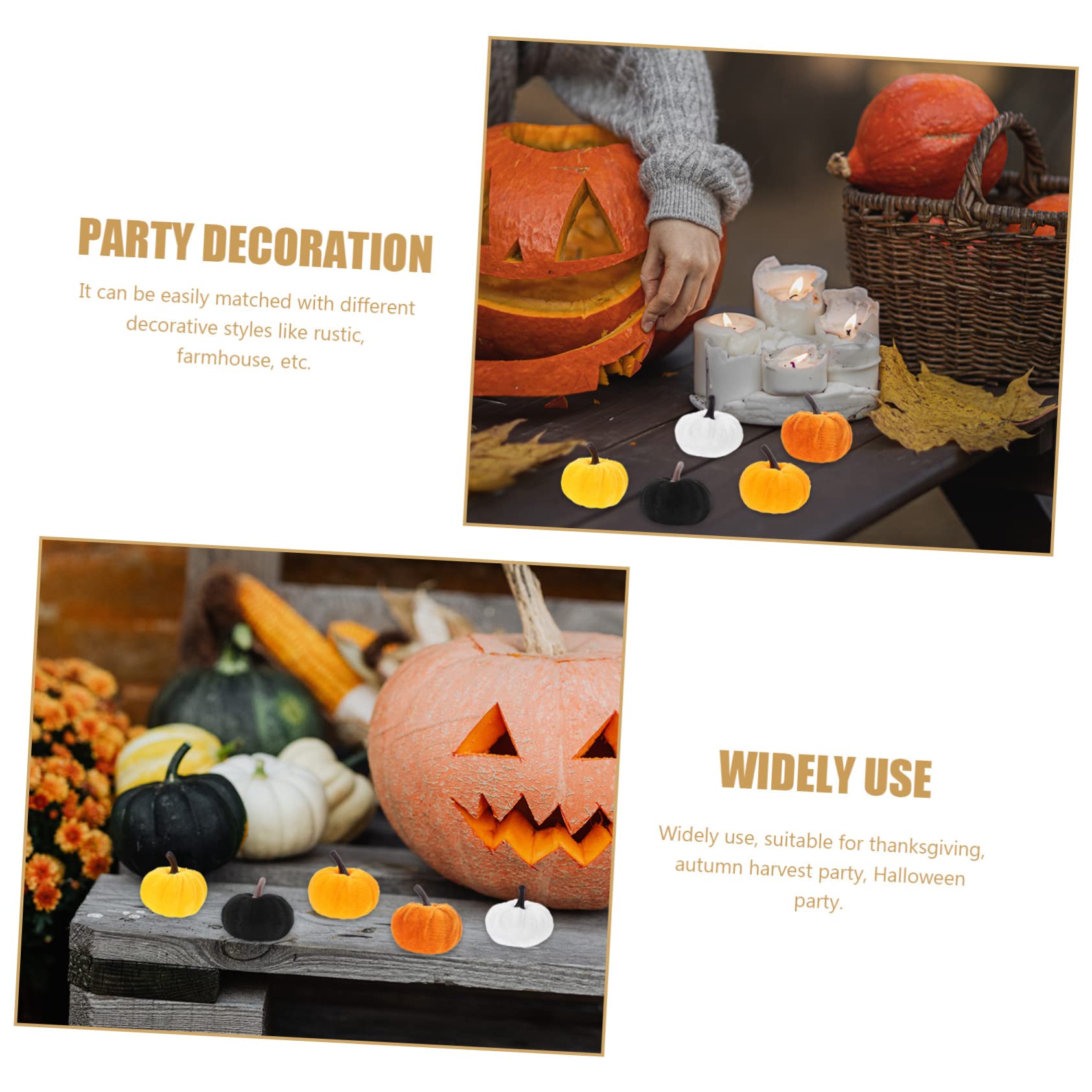 PRETYZOOM 30stücke Künstliche Kürbis Ornamente Bunte Simulation Kürbisse Für Herbstdeko Halloween Thanksgiving Dekorative Accessoires Weiß Orange-rot Gelb Und Schwarz