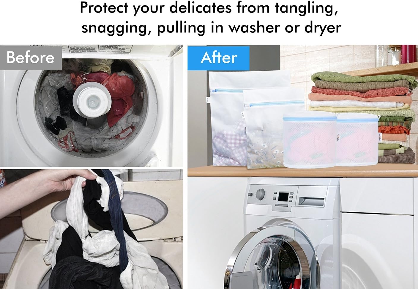 Plusmart Delicate Clothes Laundry Wash Bag, Mesh Laundry Bag for Delicates,Mesh Lingerie Bag, Bra Garment Laundry Bag Mesh, Underwear wash Bag, 5 Pack
