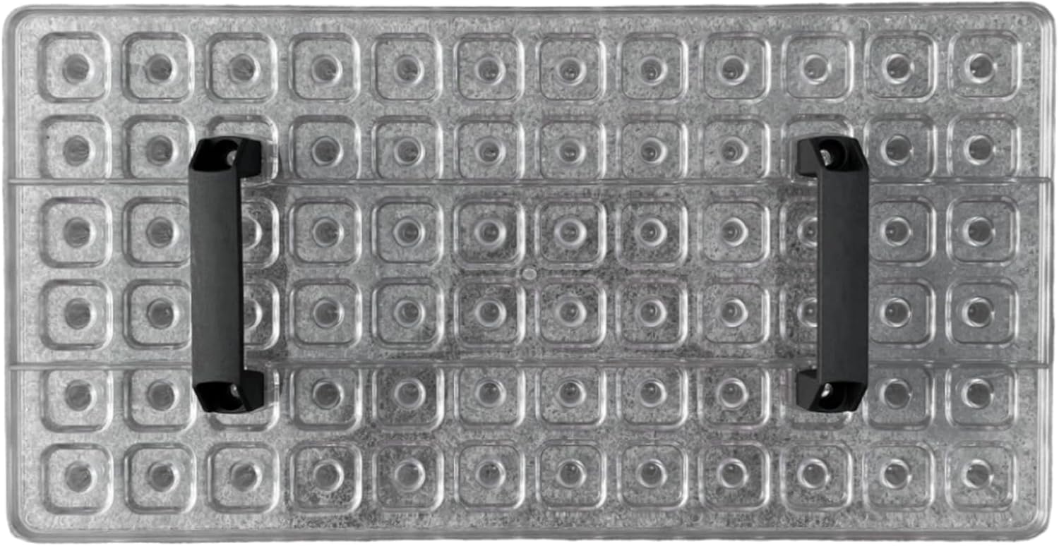 Soil Block Maker 72 Hole Seed Dibber Clear Plastic Soil Digger for Uniform Planting, Efficient Seed Planter & Spacer with Handle for Garden Beds