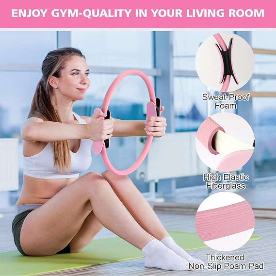 Ideal Swan Pilates Equipment Home Pilates Ring Kit 13 PCS – Pilates Ring, Mini Ball, Resistance Bands & Accessories – Home Pilates Set for Women Toning Strength – Pilates Essential for Beginners