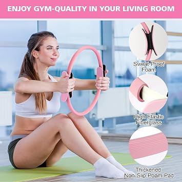 Ideal Swan Pilates Equipment Home Pilates Ring Kit 13 PCS – Pilates Ring, Mini Ball, Resistance Bands & Accessories – Home Pilates Set for Women Toning Strength – Pilates Essential for Beginners