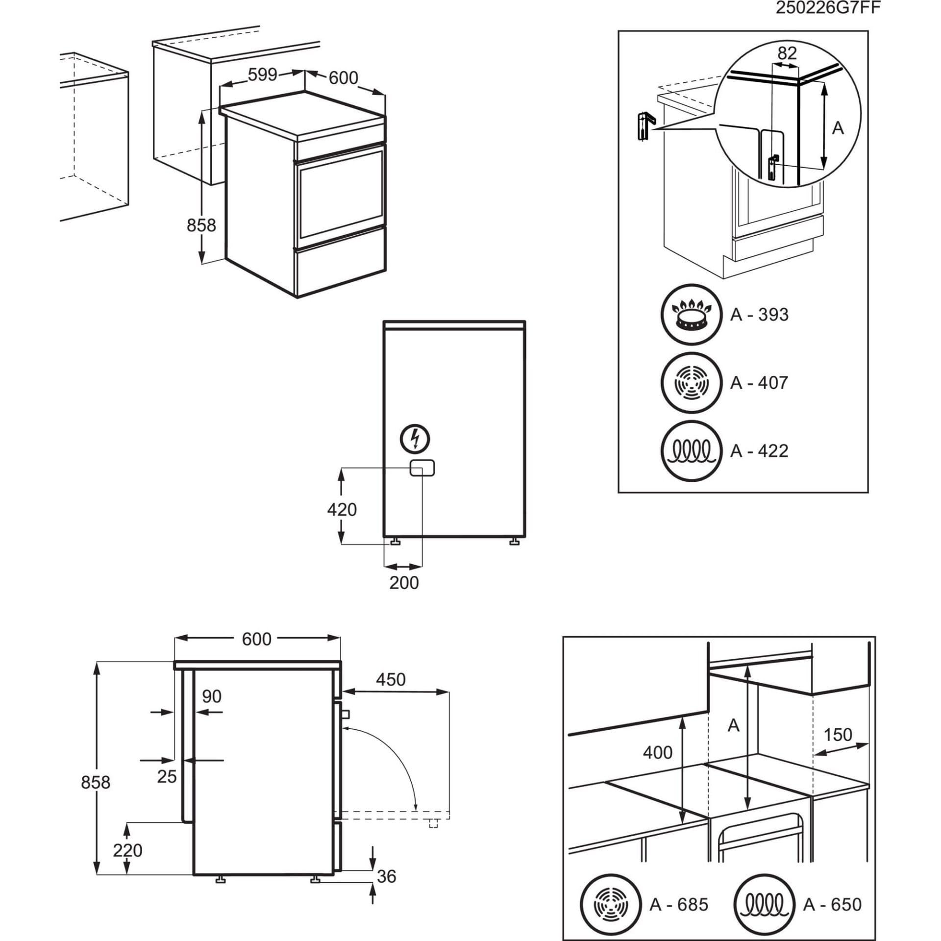 Electrolux LKR620066W - Cucina elettrica con forno, libera installazione, 60x60 cm, Classe energetica A