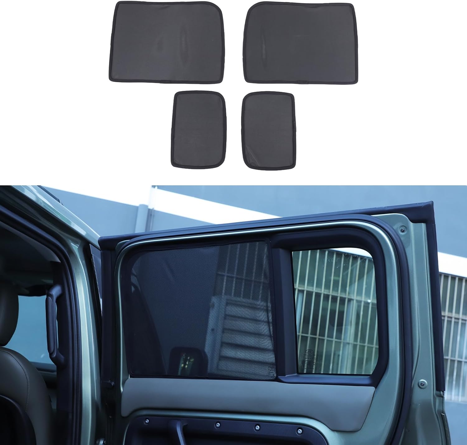 Rear Window Sun Shades Compatible with Land Rover Defender 90 110 130 2020-2025+, Rear Car Side Window Screen Mesh Cover